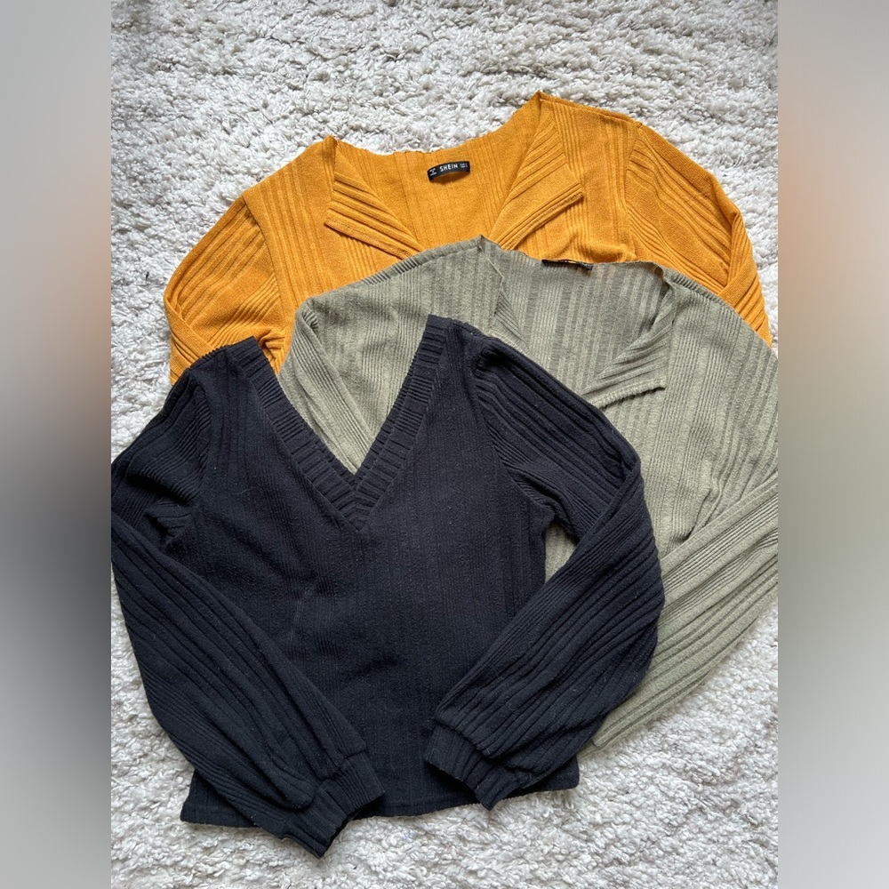 Ribbed Long Sleeve Shirt Bundle
